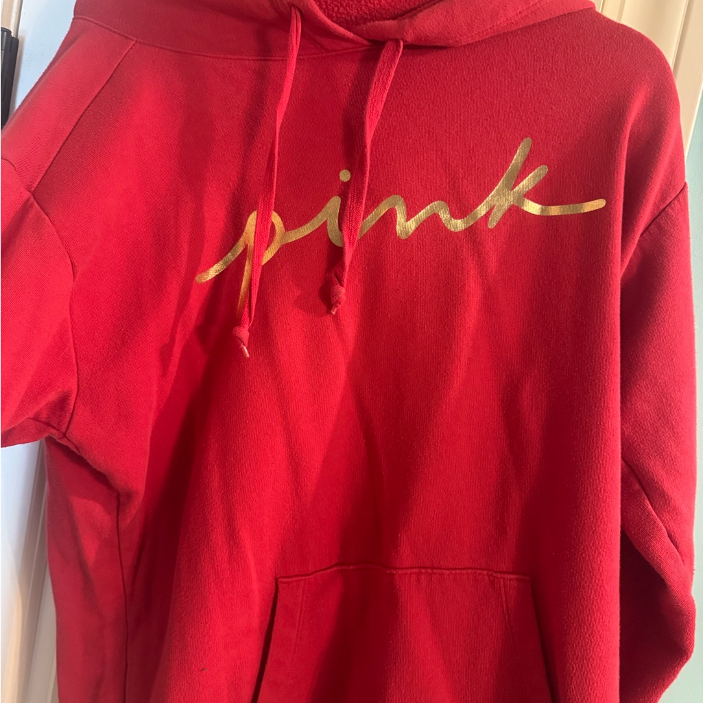 Pink Victoria's Secret Vibrant Red Hoodie